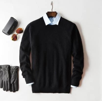 Men's Cashmere Sweater | Crew Neck Pullover Knit 0