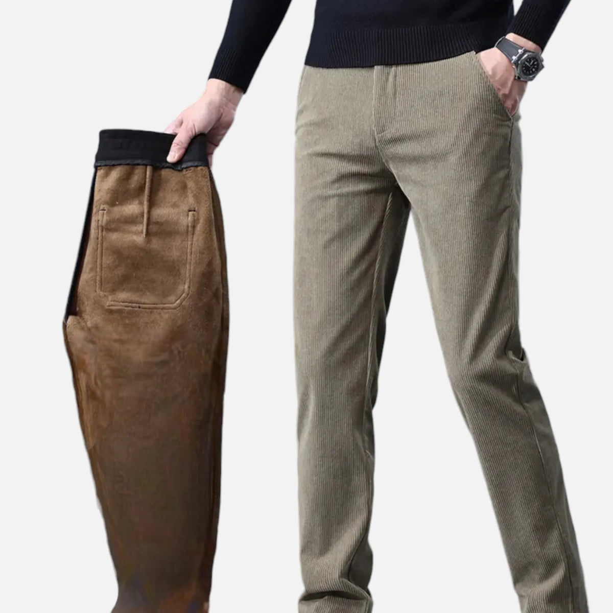 Men's Chenille Trousers | Warm Straight-Leg Autumn Winter 4