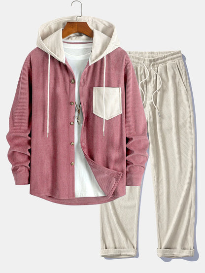 Men's Corduroy Hooded Overshirt Set | Men's Clothing 3