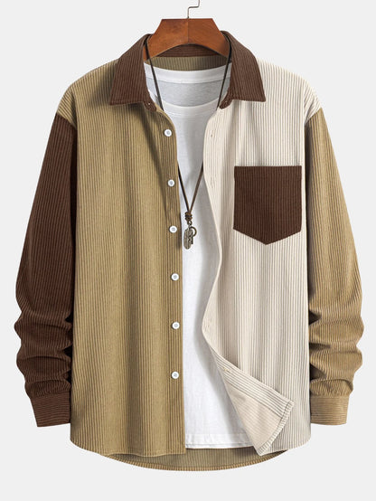 Men's Corduroy Shirt Set | Casual Straight-Leg Trousers 2