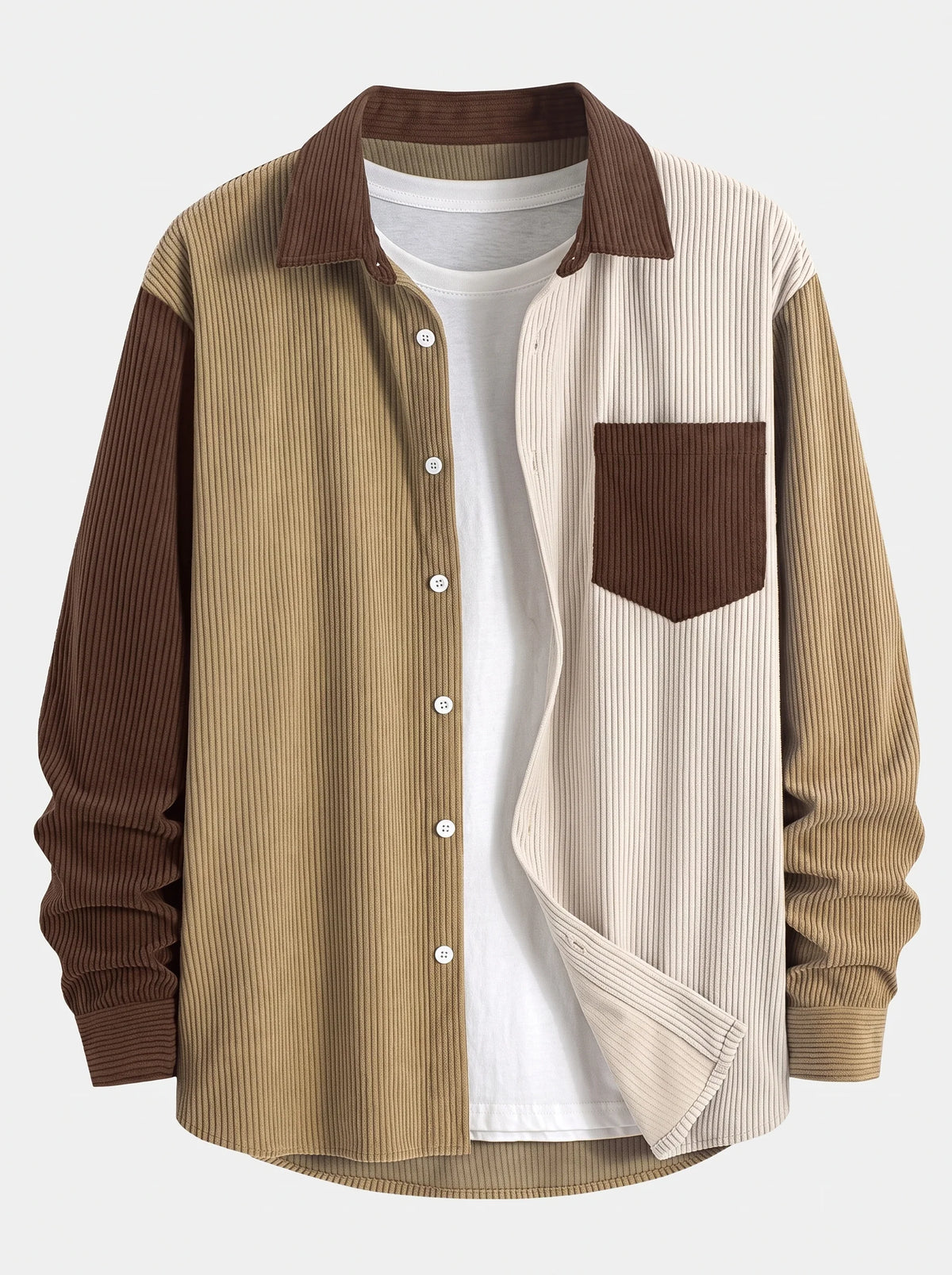 Men's Corduroy Shirt Set | Casual Straight-Leg Trousers 3