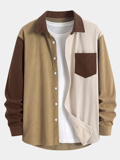 Men's Corduroy Shirt Set | Casual Straight-Leg Trousers 3