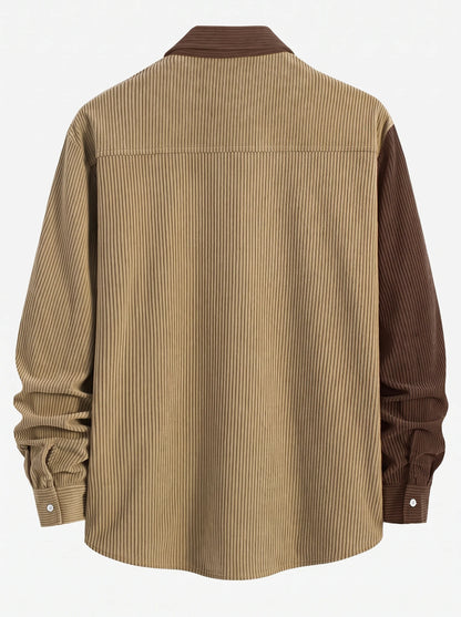 Men's Corduroy Shirt Set | Casual Straight-Leg Trousers 4
