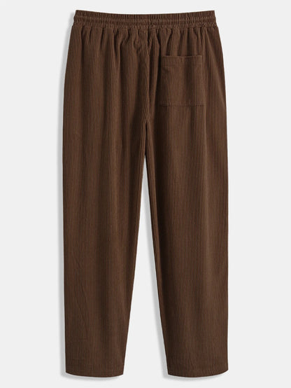 Men's Corduroy Shirt Set | Casual Straight-Leg Trousers 7