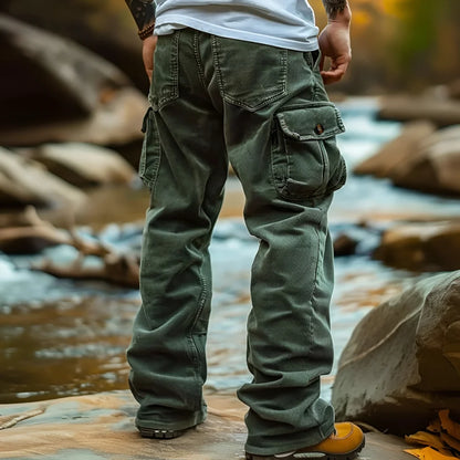Men's Corduroy Trousers Straight Leg Casual Pants 2