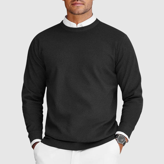 Men's Crew Neck Sweater Lightweight Polyester Nylon Blend 0