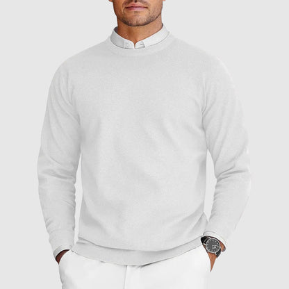 Men's Crew Neck Sweater Lightweight Polyester Nylon Blend 1