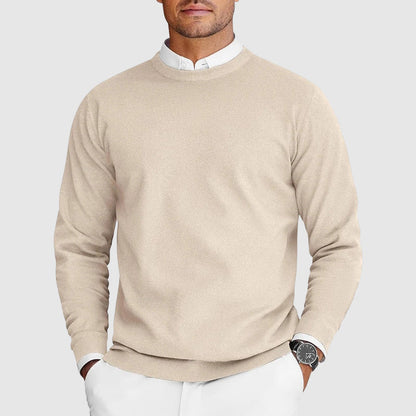 Men's Crew Neck Sweater Lightweight Polyester Nylon Blend 2