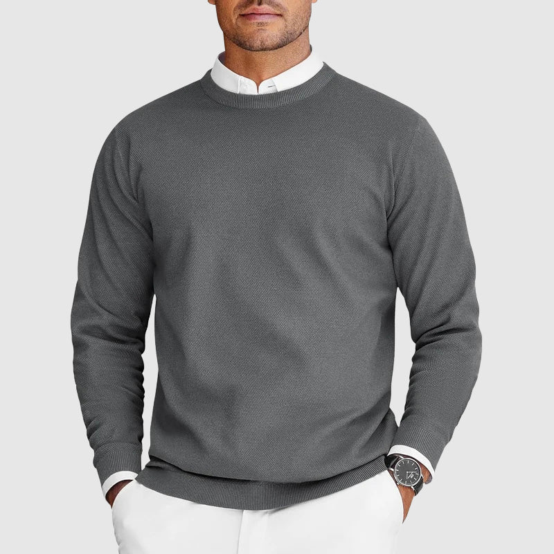 Men's Crew Neck Sweater Lightweight Polyester Nylon Blend 3