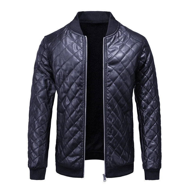 Men's Diamond Quilted Bomber Jacket | Men's Winter Jacket 0