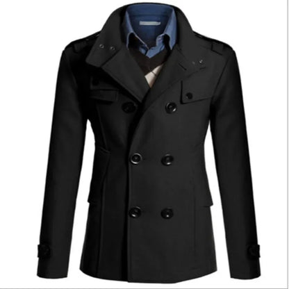 Men's Double-Breasted Military Jacket | Men's Winter Coat 0