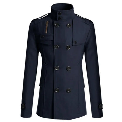 Men's Double-Breasted Military Jacket | Men's Winter Coat 1