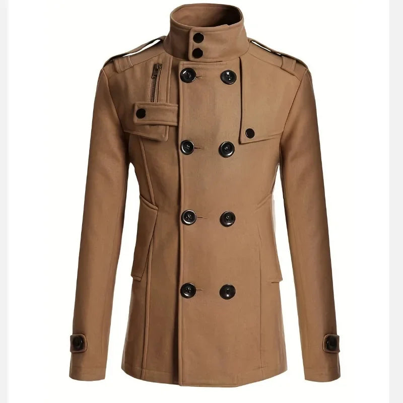 Men's Double-Breasted Military Jacket | Men's Winter Coat 2