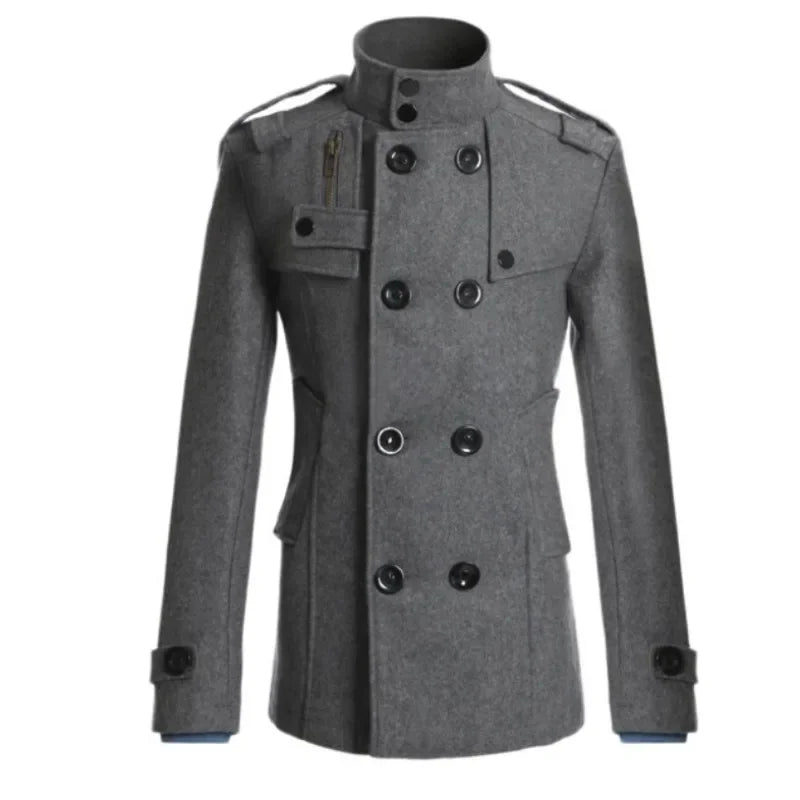 Men's Double-Breasted Military Jacket | Men's Winter Coat 3