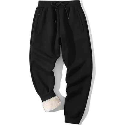 Men's Fleece-Lined Joggers | Thermal Sweatpants Relaxed Fit 0