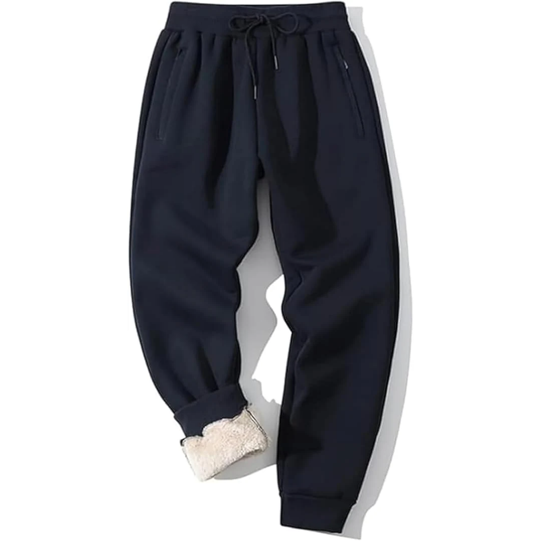 Men's Fleece-Lined Joggers | Thermal Sweatpants Relaxed Fit 3