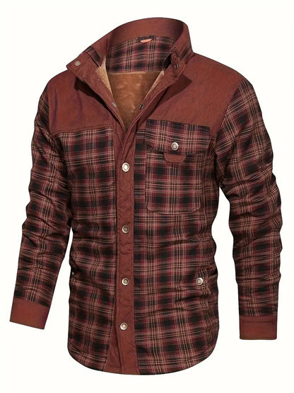 Men's Fleece-Lined Plaid Overshirt | Casual Flannel Shirt 1