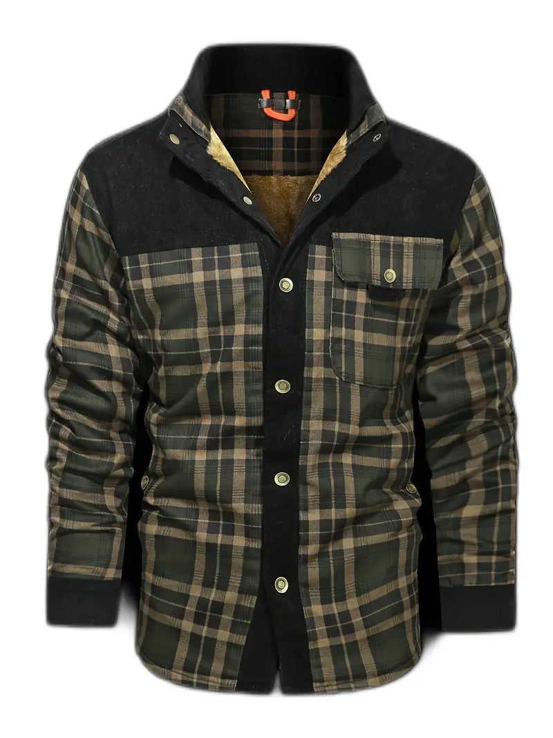 Men's Fleece-Lined Plaid Overshirt | Casual Flannel Shirt 2