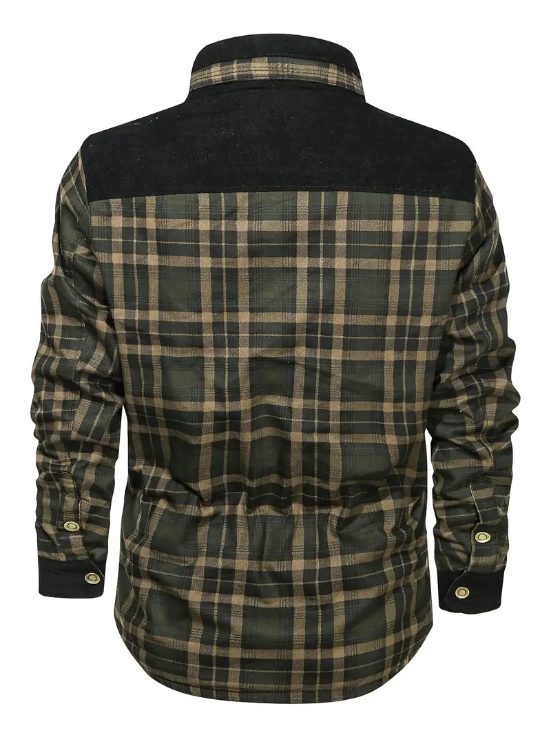Men's Fleece-Lined Plaid Overshirt | Casual Flannel Shirt 3