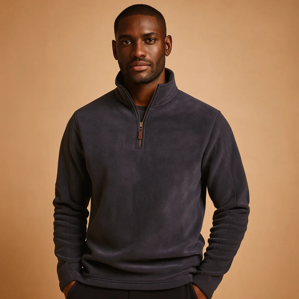 Men's Half-Zip Fleece Pullover | Soft Long-Sleeve Sweatshirt 0