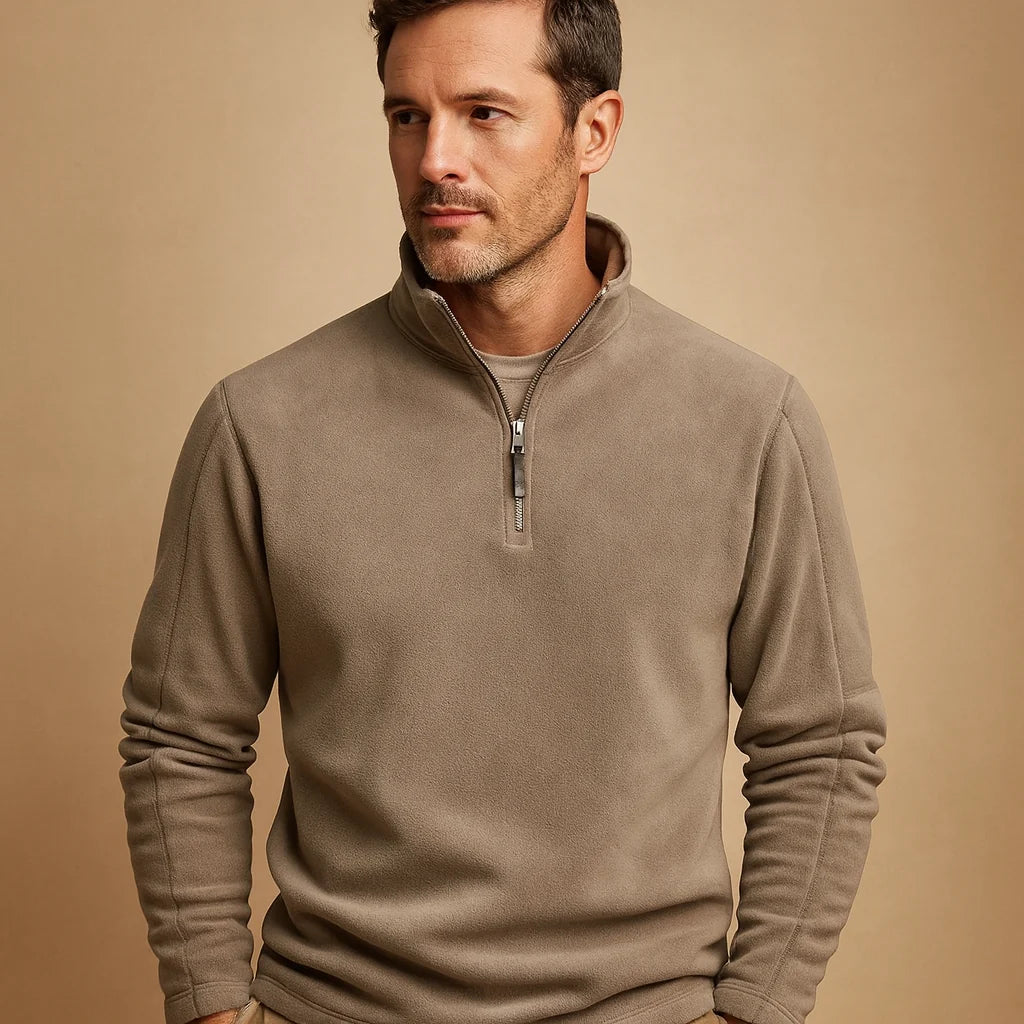 Men's Half-Zip Fleece Pullover | Soft Long-Sleeve Sweatshirt 1