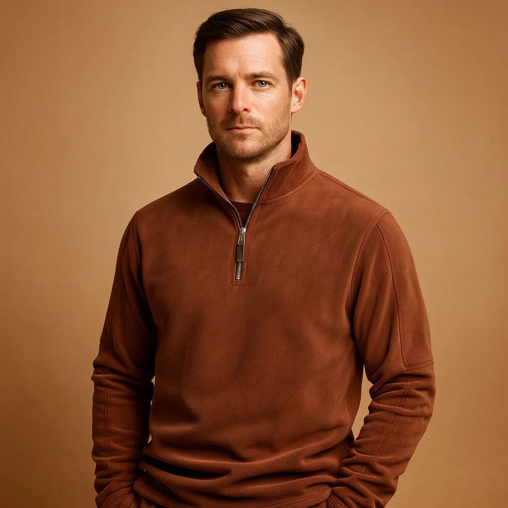 Men's Half-Zip Fleece Pullover | Soft Long-Sleeve Sweatshirt 2