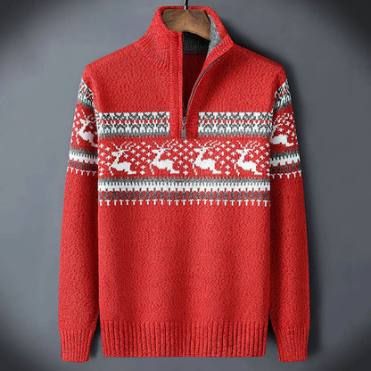 Men's Half-Zip Knitted Sweater Warm Stand-Collar Pullover 2