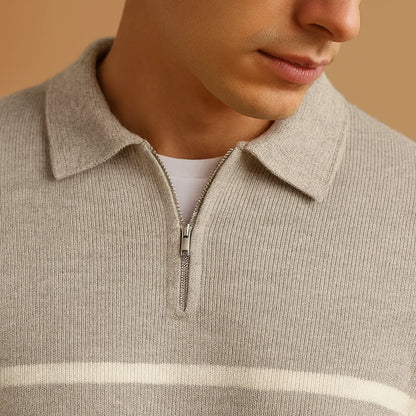 Men's Half-Zip Sweater | Lightweight Knit Pullover with Print 1