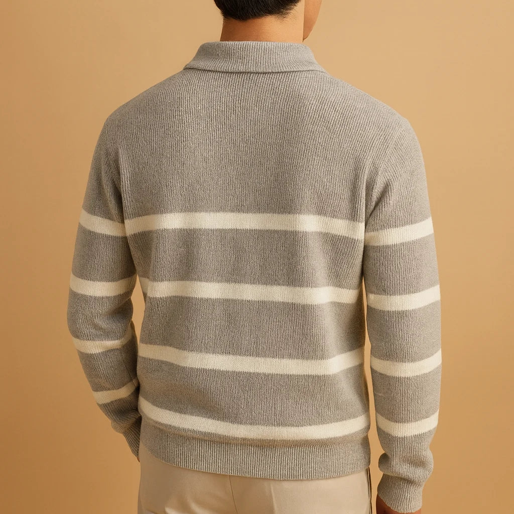 Men's Half-Zip Sweater | Lightweight Knit Pullover with Print 3