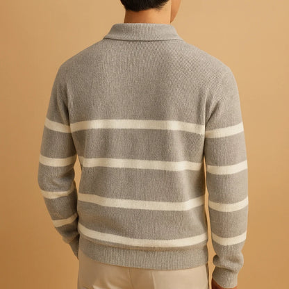 Men's Half-Zip Sweater | Lightweight Knit Pullover with Print 3