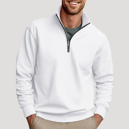 Men's Half-Zip Sweatshirt Stand-Collar Long Sleeve Pullover 0