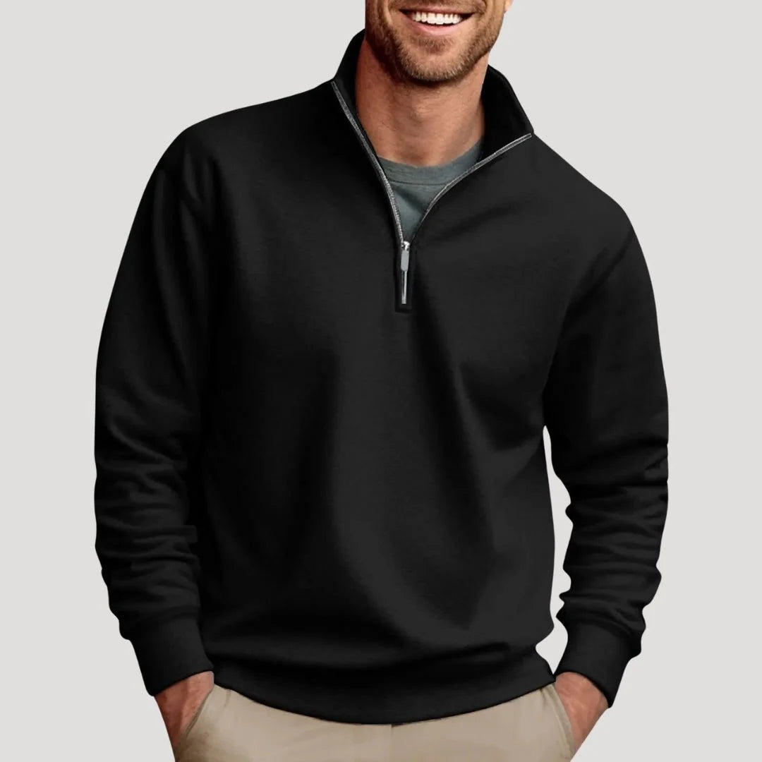 Men's Half-Zip Sweatshirt Stand-Collar Long Sleeve Pullover 4