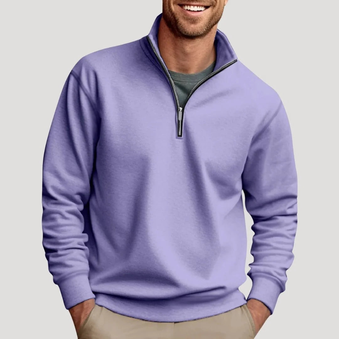 Men's Half-Zip Sweatshirt Stand-Collar Long Sleeve Pullover 5