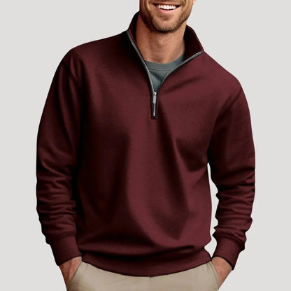 Men's Half-Zip Sweatshirt Stand-Collar Long Sleeve Pullover 6