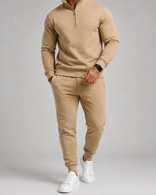 Men's Half Zip Sweatshirt and Jogger Pants Set | Casual Tracksuit 0