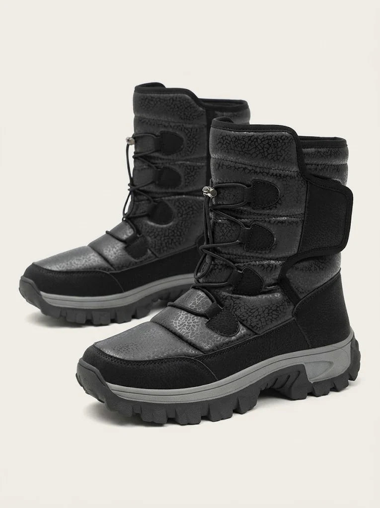 Men's High-Top Snow Boots Plush-Lined Winter Outdoor 0