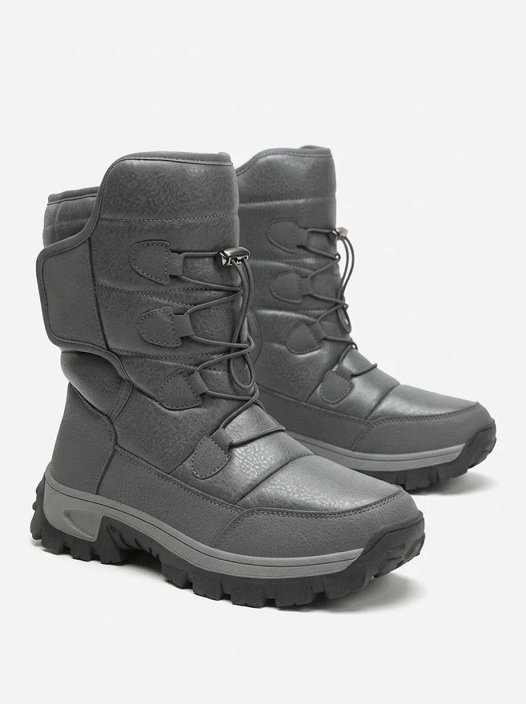 Men's High-Top Snow Boots Plush-Lined Winter Outdoor 1