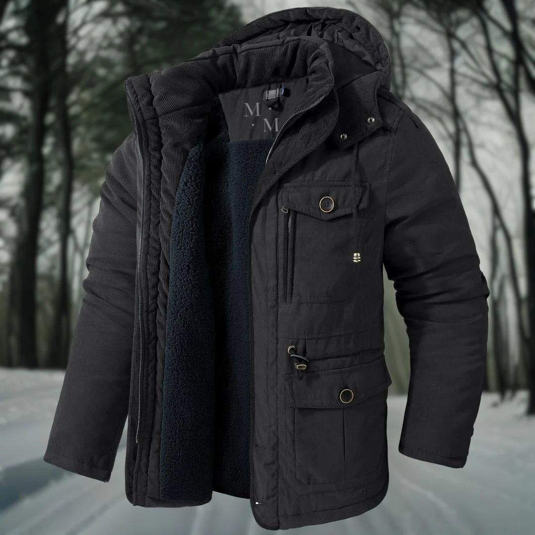 Men's Hooded Padded Utility Parka Jacket | Insulated Winter Coat 0