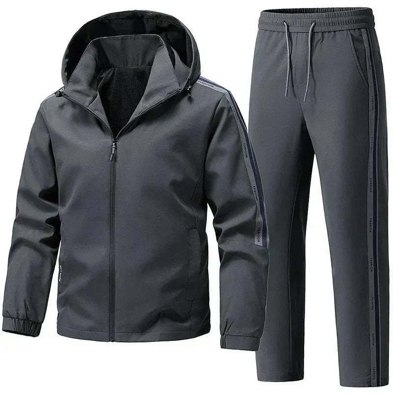 Men's Hooded Tracksuit Set Black | Men's Tracksuit Two-Piece 1
