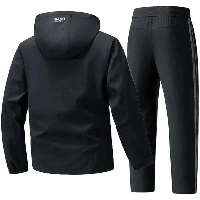 Men's Hooded Tracksuit Set Black | Men's Tracksuit Two-Piece 3