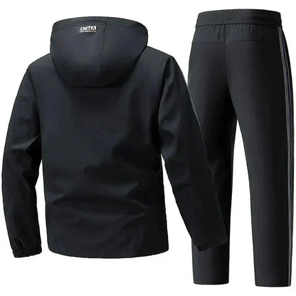 Men's Hooded Tracksuit Set Black | Men's Tracksuit Two-Piece 3