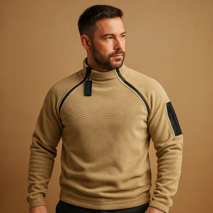 Men's Lightweight High-Neck Pullover | Casual Regular Fit Top 0