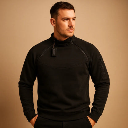 Men's Lightweight High-Neck Pullover | Casual Regular Fit Top 1