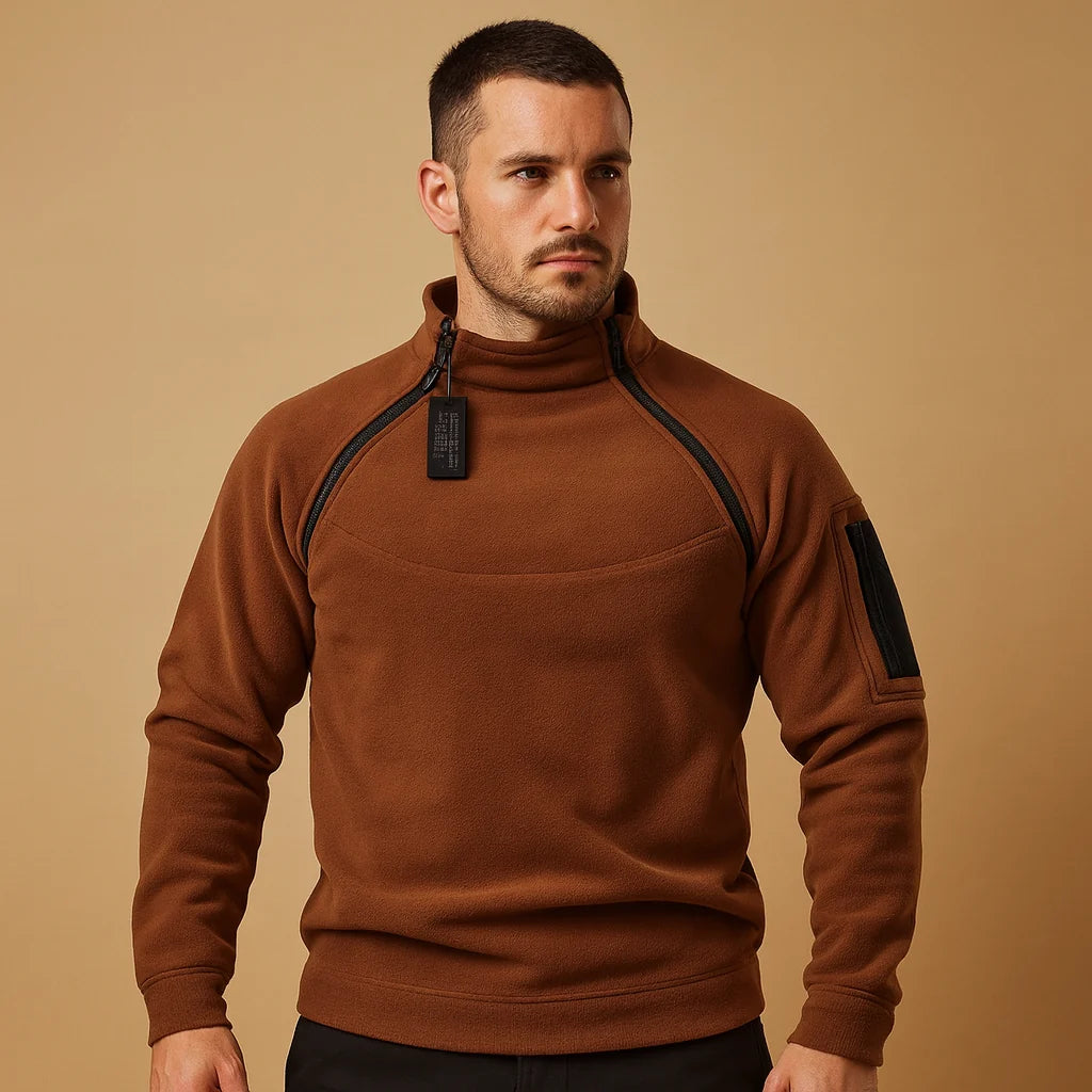 Men's Lightweight High-Neck Pullover | Casual Regular Fit Top 2