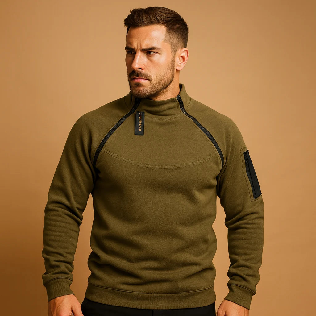 Men's Lightweight High-Neck Pullover | Casual Regular Fit Top 3