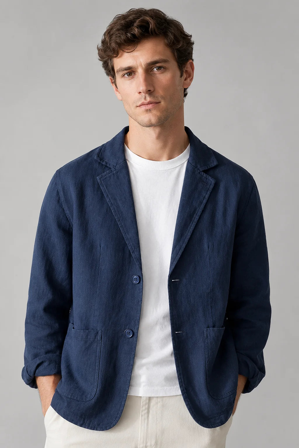 Men's Lightweight Linen Jacket Casual Fit 1
