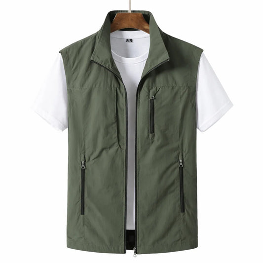 Men's Lightweight Utility Gilet Vest | Casual Sleeveless Jacket 0