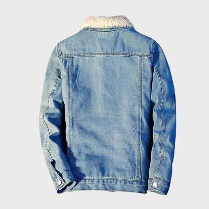 Men's Lined Denim Jacket | Warm Short Trucker Coat 2