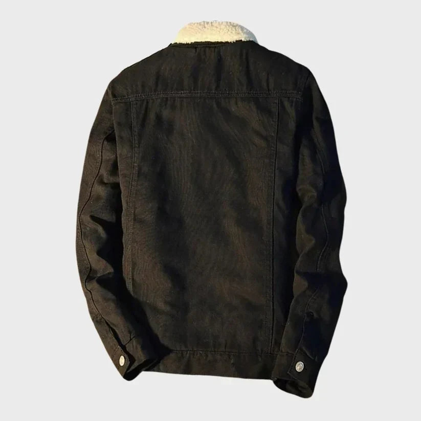 Men's Lined Denim Jacket | Warm Short Trucker Coat 3