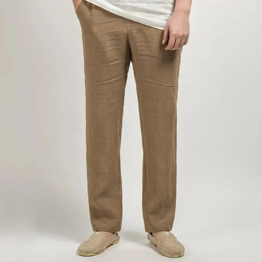 Men's Linen Trousers | Relaxed Fit Lightweight Straight Leg 1